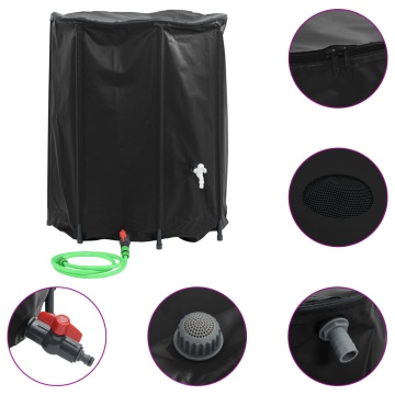 Rezervor de apă cu robinet, pliabil, 1250 L, PVC - Img 2