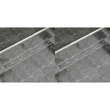 Rigolă de duș liniară, 2 buc., 1030x140 mm, oțel inoxidabil