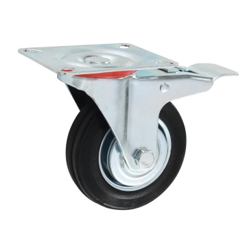 Roți pivotante cu frâne duble, 4 buc., 100 mm - Img 3