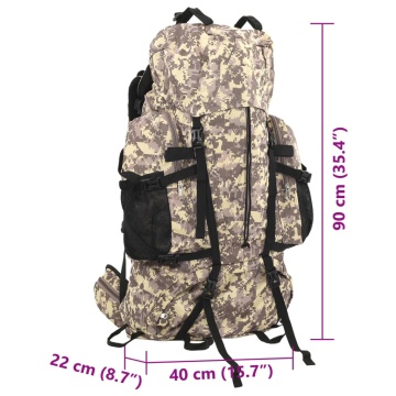Rucsac de drumeție, camuflaj maro camel, 100 L, țesătură oxford - Img 7