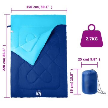 Sac de dormit dublu cu perne de camping, adulți, 3-4 anotimpuri - Img 5