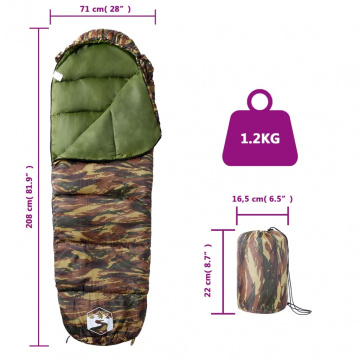 Sac de dormit tip mumie pentru adulți de camping, 3 anotimpuri - Img 5