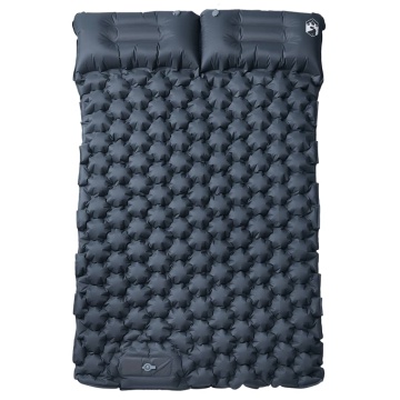 Saltea de camping auto-gonflabilă, cu perne, 2 persoane, gri - Img 2