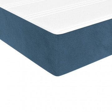 Saltea de pat cu arcuri, albastru închis, 100x200x20cm, catifea - Img 7