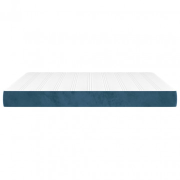 Saltea de pat cu arcuri, albastru închis, 180x200x20cm, catifea - Img 4