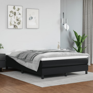 Saltea de pat cu arcuri, negru, 140x200x20 cm, piele ecologică - Img 1