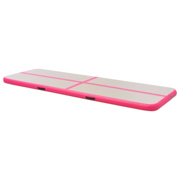 Saltea gimnastică gonflabilă cu pompă roz 400x100x10cm PVC - Img 4