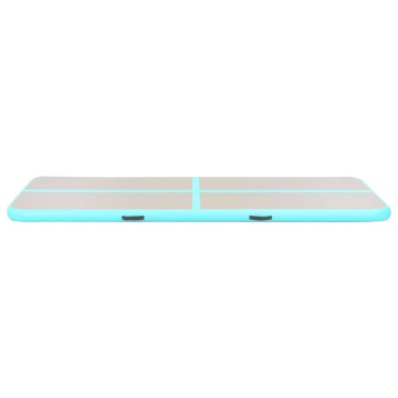 Saltea gimnastică gonflabilă cu pompă verde 800x100x10cm PVC - Img 9
