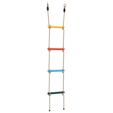 Scară din funie pentru copii cu 4 trepte, multicolor - Img 2
