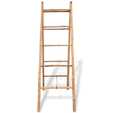 Scară dublă pentru prosoape cu 5 trepte din bambus 50 x 160 cm - Img 2