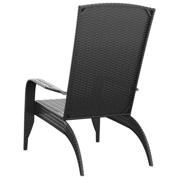 Scaun Adirondack de grădină, negru, poliratan - Img 7