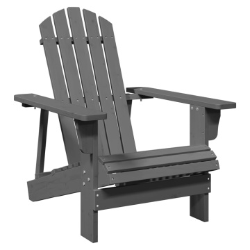 Scaun Adirondack, gri, 69x85x90,5 cm, lemn masiv de brad - Img 2