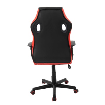 Scaun birou S-184, Negru Rosu, 60x116x60 cm, Piele Ecologica - Img 5