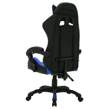 Scaun de jocuri cu LED RGB, albastru și negru, piele ecologică - Img 5