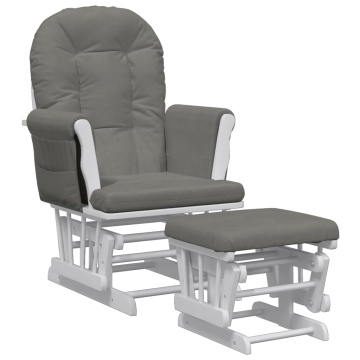 Scaun de relaxare glisant cu taburet, gri închis, textil - Img 2