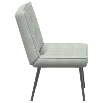 Scaun de relaxare gri deschis 64x74x84 cm catifea - Img 8