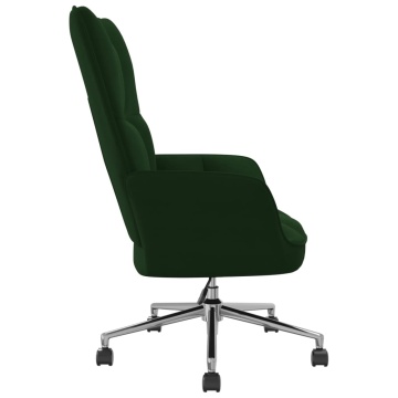 Scaun de relaxare, verde închis, catifea - Img 3