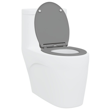 Scaun de toaletă cu fixare rapidă cu închidere moale Duroplast Gri - Img 3
