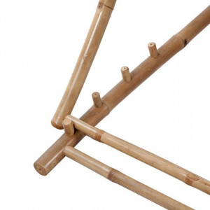 Scaun din lemn de bambus și pânză - Img 4