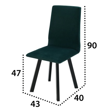 Scaun din lemn masiv de fag tapitat cu stofa s-38 hugo2 cz 23 x, verde - Img 7