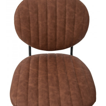 Scaun living, tapitat cu piele ecologica, s-178, cafeniu - Img 6