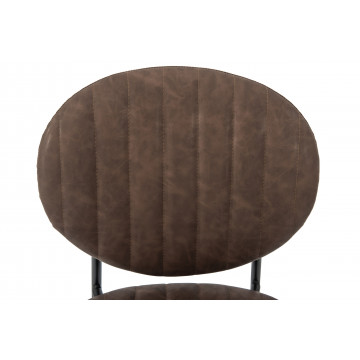 Scaun living, tapitat cu piele ecologica, s-178, maro - Img 7