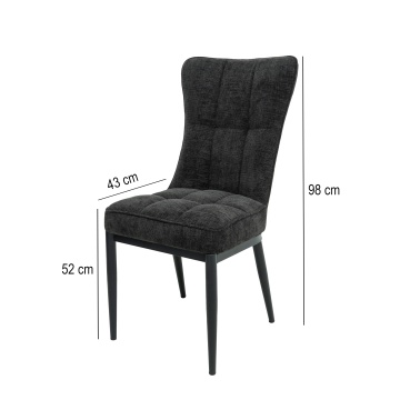 Scaun ML-3, tapitat stofa, negru - Img 5