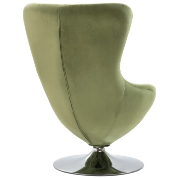 Scaun rotativ tip ou cu pernă, catifea verde deschis - Img 4