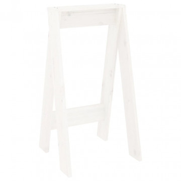 Scaune, 2 buc., alb, 40x40x75 cm, lemn masiv de pin - Img 3