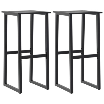 Scaune bar, 2 buc. negru 38x38x80 cm oțel vopsit electrostatic - Img 2