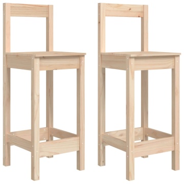 Scaune de bar, 2 buc., 40x41,5x112 cm, lemn masiv de pin - Img 2