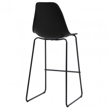 Scaune de bar, 4 buc., negru, plastic - Img 6