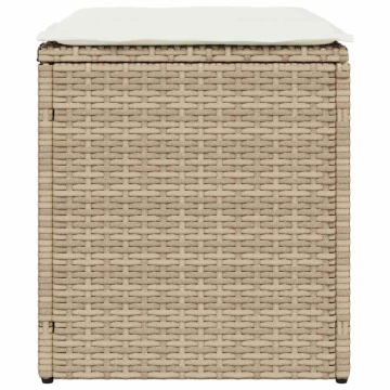 Scaune de grădină cu perne 2 buc Bej 40x40x43 cm Poly Ratan - Img 6