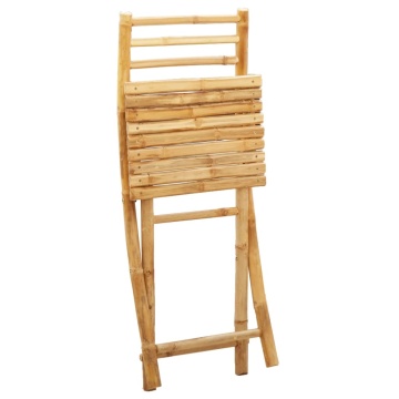 Scaune de grădină pliabile, 2 buc., 43x54x88 cm, bambus - Img 7