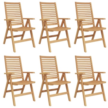 Scaune de Grădină Pliabile 6 pcs Lemn Masiv Tec, Scaune de Grădină 2 pcs Lemn Masiv Tec - Img 2