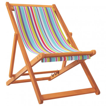 Scaune de plajă pliante, 2 buc., multicolor, material textil - Img 3