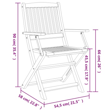 Scaune grădină pliabile 8 buc. 54,5x58x90 cm lemn masiv acacia - Img 6