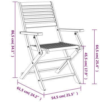 Scaune grădină pliante 6 buc 54,5x61,5x86,5cm lemn masiv acacia - Img 6
