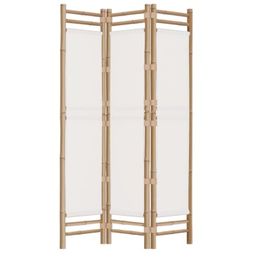 Separator de cameră pliabil cu 3 panouri 120 cm bambus și pânză - Img 8