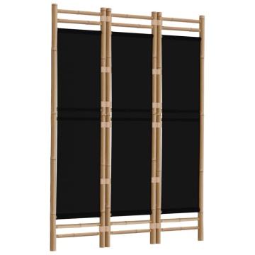 Separator de cameră pliabil cu 3 panouri 120 cm bambus și pânză - Img 3