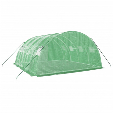 Seră cu cadru din oțel, verde, 16 m², 4x4x2 m - Img 5