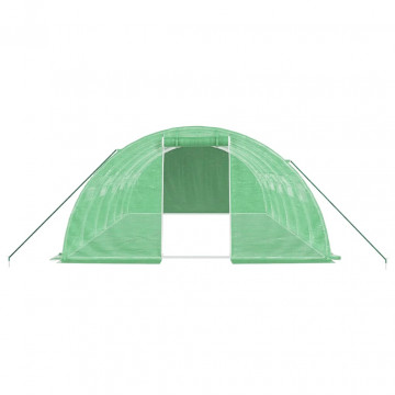 Seră cu cadru din oțel, verde, 24 m², 6x4x2 m - Img 4