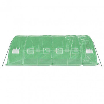 Seră cu cadru din oțel, verde, 30 m², 6x5x2,3 m - Img 8