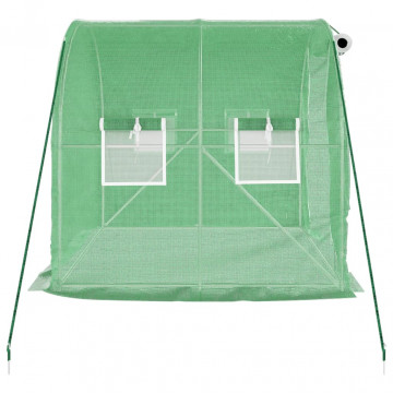 Seră cu cadru din oțel, verde, 4 m², 2x2x2 m - Img 8