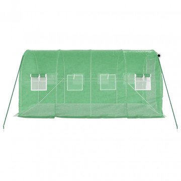 Seră cu cadru din oțel, verde, 8 m², 4x2x2 m - Img 8