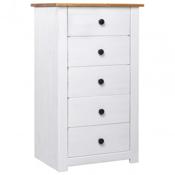 Servantă, alb, 46 x 40 x 89 cm, lemn de pin, gama Panama - Img 1
