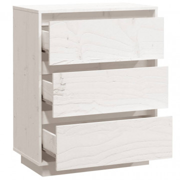 Servantă, alb, 60x34x75 cm, lemn masiv de pin - Img 6