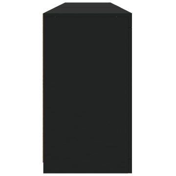 Servantă cu lumini LED, negru, 181,5x37x67 cm - Img 7