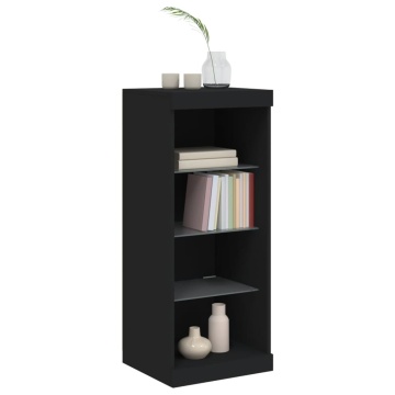Servantă cu lumini LED, negru, 41x37x100 cm - Img 4