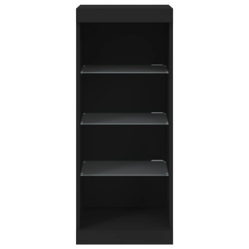 Servantă cu lumini LED, negru, 41x37x100 cm - Img 5